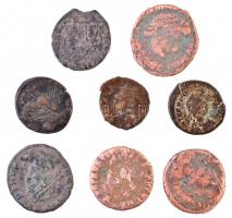 8db-os vegyes római kisbronz tétel, közte hamis darabokkal is, benne Gratianus, I. Constantinus, I. Theodosius T:2-,3 8pcs of various Roman small bronze coins, with a fake pieces, including Gratian, Constanine I, Theodosius I C:VF,F