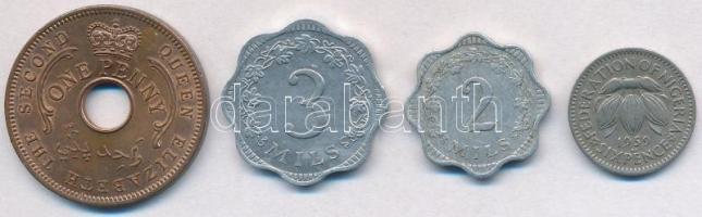Vegyes: Málta 1972. 2m Al + 1972. 3m Al + Nigéria 1959. 1p Br "II. Erzsébet" + 1959. 6p Cu...