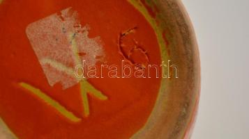 Tófej retró mázas kerámia kiöntő, jelzett, apró mázhibákkal, m: 25,5 cm