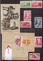 1937 Mohácsi csata emlékére 7 db levélzáró + futott levél levélzáróval és Mohács képeslap