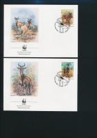 WWF: Antilopok sor 4 db FDC-n WWF: Antelopes set on 4 FDC