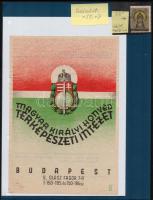 1919-1944 M. Kir. Honvéd Térképészeti Intézet 1 db segélybélyeg + reklámja, RR!