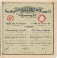 Mexikó 1932. "Banco Hipotecario Crédito Territorial Mexicano, S.A." részvénye 2P-ról, spanyol és francia nyelven, szárazpecséttel T:II- tűlyuk Mexico 1932. "Banco Hipotecario Crédito Territorial Mexicano, S.A." share about 2 Pesos, in Spanish and French languages, with embossed stamp C:VF needle hole