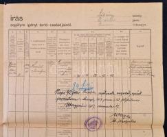 1917 Magyaróvár, Összeírás a mozgósítás folytán bevonultak segélyre igényt tartó családjairól