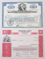 Amerikai Egyesült Államok 1930-1978. 8db-os részvény tétel, közte "The Italian American Civic C...