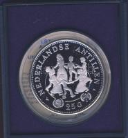 Holland Antillák 1979. 25G Ag "Nemzetközi gyermekév" T:PP Eredeti dísztokban, tanúsítvánnyal!