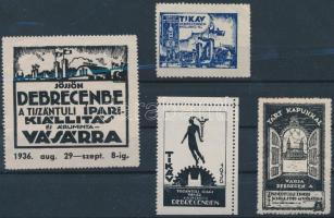 1935-1936 Debreceni vásár és kiállítás 4 db klf levélzáró