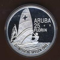 Aruba 1992. 25Fl Ag "Olimpia-szörf" T:PP Eredeti dísztokban, tanúsítvánnyal!