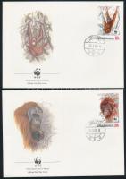 WWF Orangutan set 4 FDC WWF: Orangután sor 4 db FDC-n