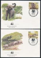 WWF: Elephant set on 4 FDC WWF: Elefánt sor 4 db FDC-n