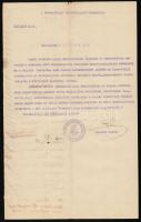 1917 A szombathelyi kir. közjegyzői kamara főispánnak címzett levele a közjegyzői intézménnyel kapcsolatban