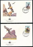 WWF: Vulture set on 4 FDC WWF: Saskeselyű sor 4 db FDC-n