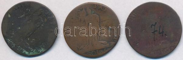 Olasz Államok / Szardínia 1794-1795. 5S Cu (3x) T:3,3-
Italian States / Sardinia 1794-1795. 5 Sol C...