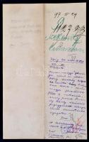 1897 Óvár, Nyitra vármegye közigazgatási bizottságának címzett levél felfüggesztett könyvelő lemondá...