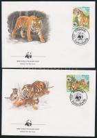 WWF: Tigris sor 4 db FDC-n WWF: Tiger set on 4 FDC