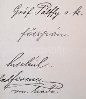 1897 Mosonmagyaróvár, Főispáni peres irat állásvesztés tárgyában gróf Pálffy aláírással