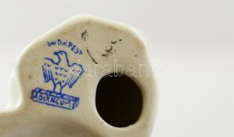 2 db Aquincumi forgó fejű macska figura, jelzett, m: 7 cm