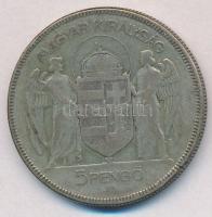 1930. 5P Ag "Horthy jobbra" T:2-,3 patina, ph.
Adamo P8