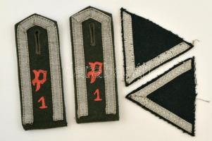 II. Világháborús német páncélos parancsnoki vállapok, felvarrók, 4 db./ WWII german panzer commander shoulder boards, and sewn, 4 pc.