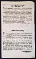 1852 Tét, Hirdetmény Gyömöre község föld- és telektulajdonosairól