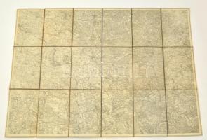 cca 1910-1940 Wesel és környéke, katonai térkép, vászonra kasírozva, 58x79 cm./ cca 1910-1940 Wesel and surroundings, military map, on canvas, 58x79 cm.