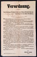 1858 Pozsony(Pressburg), Kenyér- és húsáru hirdetmény