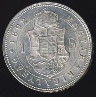 1892. 1Ft Ag "Fiumei címer" T:1/2 pici ph