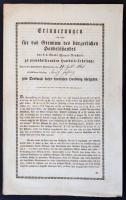 1861 Wiener-Neustadt, Német nyelvű hirdetmény a helyi kézművesipari, kereskedelmi tanulók képzésével, képességeivel kapcsolatban