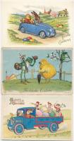 7 db RÉGI húsvéti motívumlap, üdvözlőlapok, néhány litho / 7 pre-1945 Easter motive cards, greeting cards, some litho