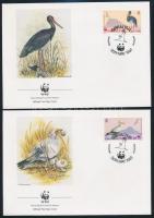 WWF Madarak sor + 4 FDC + 4 CM WWF Birds set + 4 FDC + 4 CM