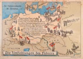 cca 1939-1940 Náci propaganda nyomtatványok, 23 db, modern irrattartó mappába lefűzve, 21x15 cm 18x1...