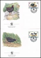 WWF Madarak sor + 4 FDC + 4 CM WWF Birds set + 4 FDC + 4 CM