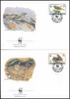 WWF Madarak sor + 4 FDC + 4 CM WWF Birds set + 4 FDC + 4 CM