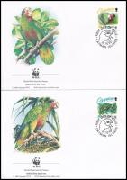 WWF Parrot set + 4 FDC + 4 CM WWF Papagáj sor + 4 FDC + 4 CM