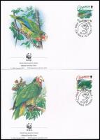 WWF Parrot set + 4 FDC + 4 CM WWF Papagáj sor + 4 FDC + 4 CM