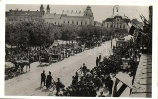 1940 Szatmárnémeti, Satu Mare; bevonulás / entry of the Hungarian troops, "1940 Szatmárnémeti visszatért" So. Stpl