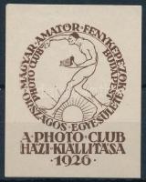 1926 A Photo club házi kiállítása vágott levélzáró, R!