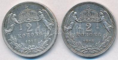 1912-1913KB 2K Ag "Ferenc József" (2x) T:2 ph.
Adamo K6