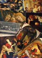 16db képeslap híres olasz festőktől, Rafaelo, Rubens, Tiziano, Boticelliu, Caravaggio, Michelangelo