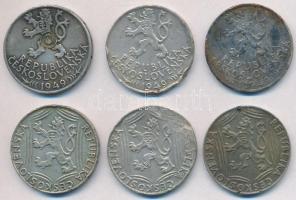 6db-os rossz állapotú ezüstpénz tétel: Csehszlovákia 1948. 100K Ag A függetlenség 30. évfordulója (3x) + 1949. 100K Ag Iglói bányászat 700. évfordulója (3x) T:2-,3 ly., ü., ph., lapkahiba 6pcs of Ag coins in bad condition: Czechoslovakia 1948. 100K Ag 30th Anniversary of Independence (3x) + 1949. 100K Ag 700th Anniversary - Jihlava Mining Privileges (3x) C:VF,F hole, ding, edge error, planchet error Krause KM#27, KM#29