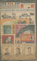 19db nagyalakú gyufacimke albumlapon és 7db kisméretű közte népi hősök