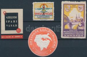 1927-1937 Vásárok és kiállítások 4 db klf levélzáró