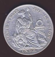 Peru 1934. 1S Ag T:2/3+