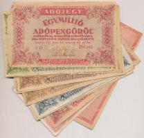 1946. 13db-os vegyes adópengő bankjegy tétel, közte fordított címeres is T:III,III-