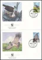 WWF Madarak: hárpia sas sor + 4 FDC + 4 CM WWF Birds: harpy eagle set + 4 FDC + 4 CM