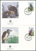 WWF Madarak: hárpia sas sor + 4 FDC + 4 CM WWF Birds: harpy eagle set + 4 FDC + 4 CM