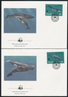 WWF: Whale set on 4 FDC WWF: Bálna sor 4 db FDC-n