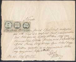 1863 Révfalu, Nyugta felvett összegről 50kr+6kr+7kr okmánybélyeggel