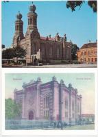 6 db MODERN használatlan magyar zsinagóga; Szeged, Szombathely, Kecskemét, Szekszárd / 6 modern unused Hungarian synagogues