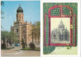 6 db MODERN használatlan magyar zsinagóga; Szeged, Szombathely, Kecskemét, Szekszárd / 6 modern unus...